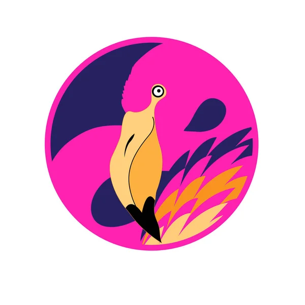 Vektor wunderschöne grafische Porträt eines rosa Flamingo — Stockvektor
