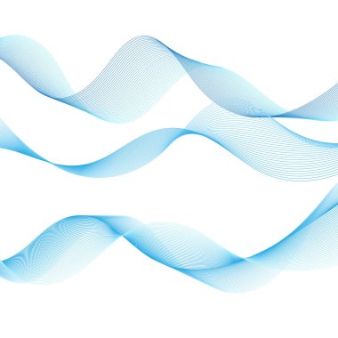 Beyaz arka planda güzel mavi dalgalar