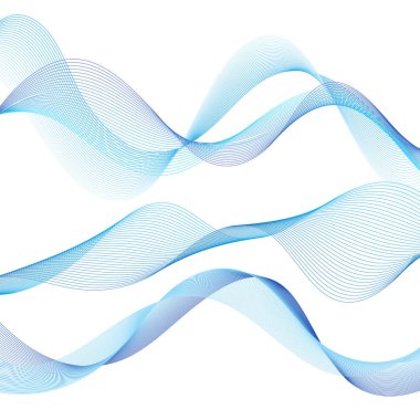 Beyaz arka planda güzel mavi dalgalar