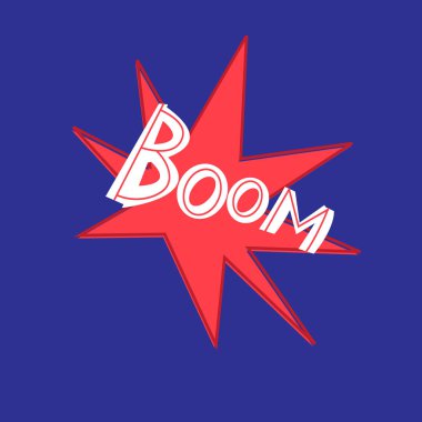 Vektör kelime el yazısı kırmızı Boom