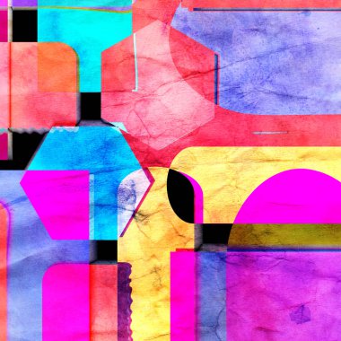 Suluboya renk soyut geometrik arka plan