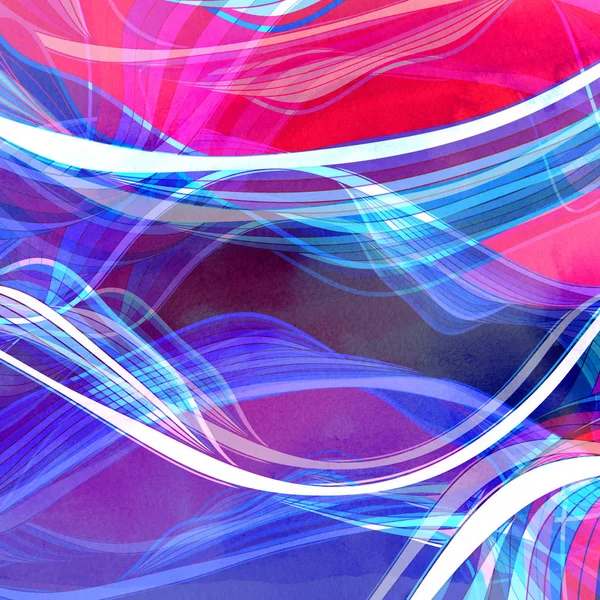 Αφηρημένα όμορφα γραμμικά φωτεινά κύματα γραφικά — Φωτογραφία Αρχείου