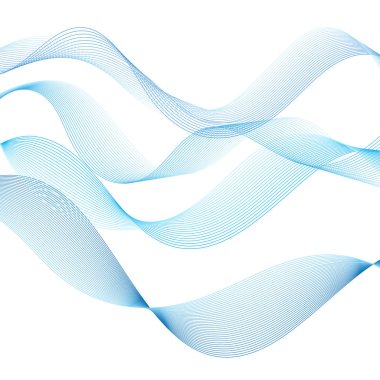 Beyaz arka planda güzel mavi dalgalar