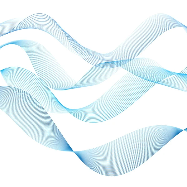 Hermosas olas azules sobre un fondo blanco — Vector de stock