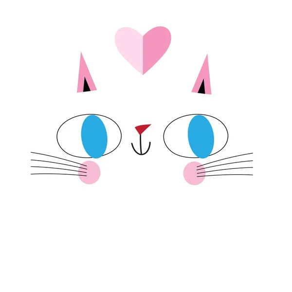 Retrato vectorial de gato divertido enamorado — Vector de stock