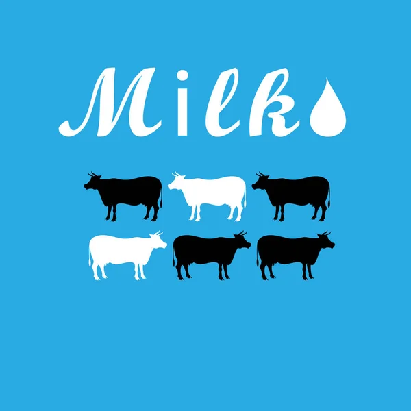 Beautiful bright print advertising milk — Stock Vector
