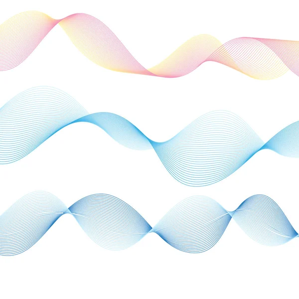 Isolat fin vague bleue vectorielle sur fond blanc — Image vectorielle