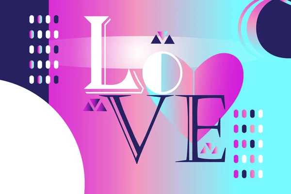 Abstracte trendy mooie vector inscriptie liefde — Stockvector