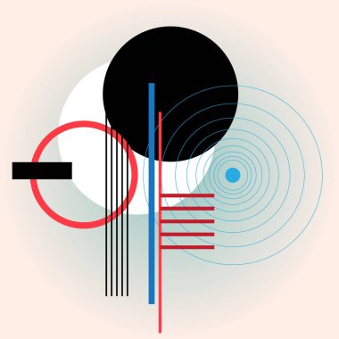 Daire ve çizgiler soyut modern tasarım Illustration