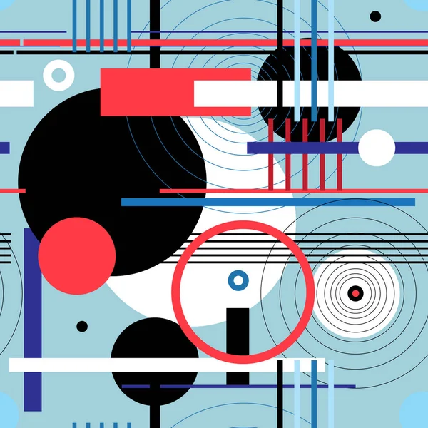 Çevrelerde ve dikdörtgenlerin Dikişsiz parlak geometrik soyut deseni.