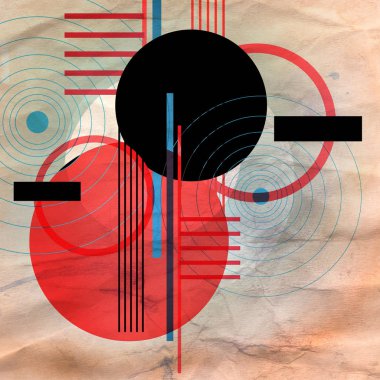 Daire ve çizgiler soyut modern tasarım Illustration