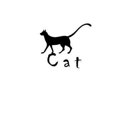İzole kedi güzel sembol siluet siyah