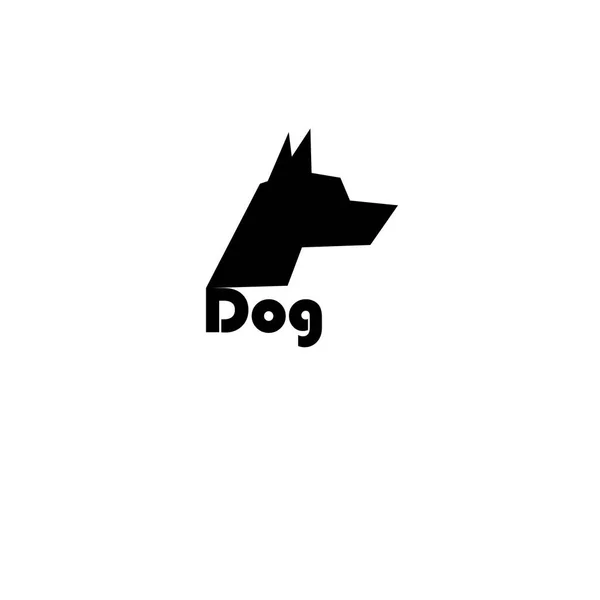 Black vector symbol isolated dog face — Stock Vector