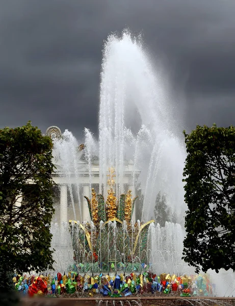 Mooie foto van de gouden fontein steen bloem — Stockfoto