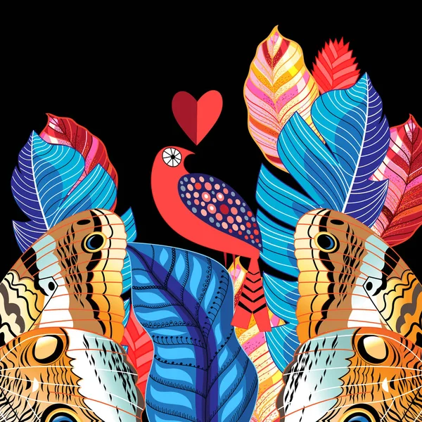 Illustration vectorielle d'un oiseau amoureux de la Saint-Valentin . — Image vectorielle