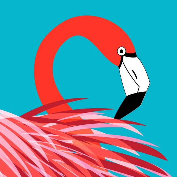 Helle Illustration Vektor Porträt eines roten Flamingos — Stockvektor