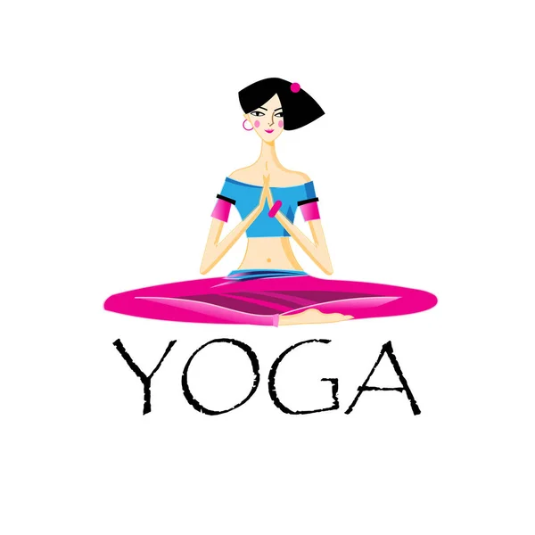 Ilustración vectorial de una hermosa chica yogui — Vector de stock