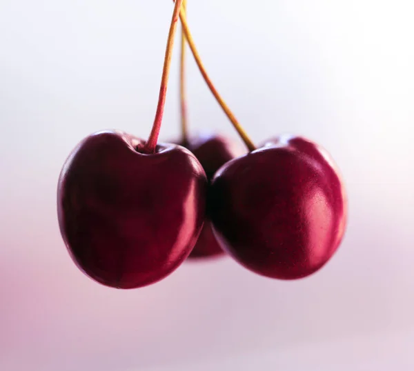 Macro foto de deliciosas cerejas maduras doces — Fotografia de Stock