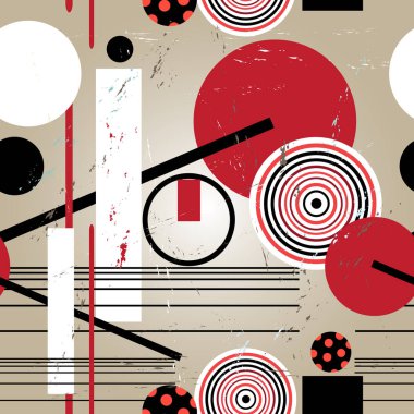 Farklı geometrik nesnelerin soyut parlak çok renkli deseni