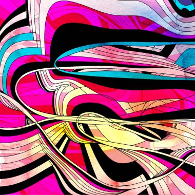 Tasarım süper soyut parlak çok renkli suluboya dalgalı