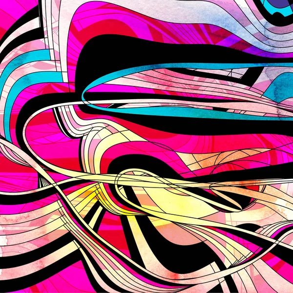 Design Super abstrakt ljust mångfärgad akvarell vågig — Stockfoto