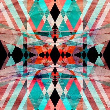 Farklı geometrik şekiller ile soyut suluboya mucize arka plan