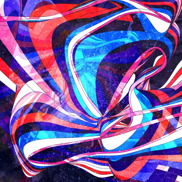Design super astratto brillantemente multicolore acquerello ondulato — Foto Stock