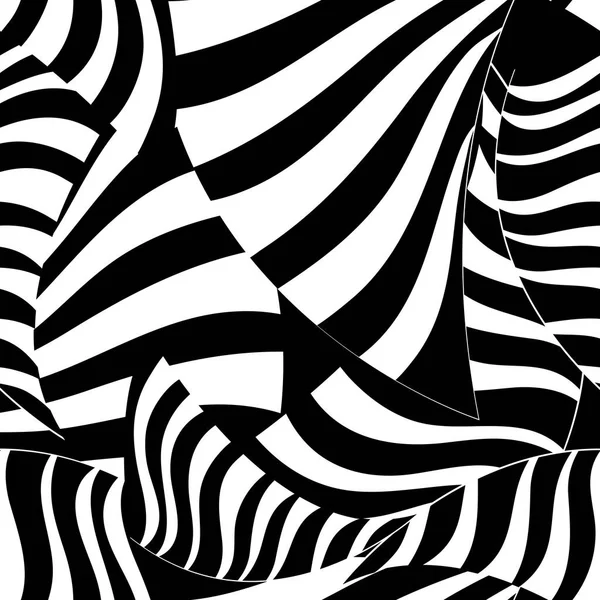 Seamless graphic striped pattern of black and white stripes abstract — Stock Vector