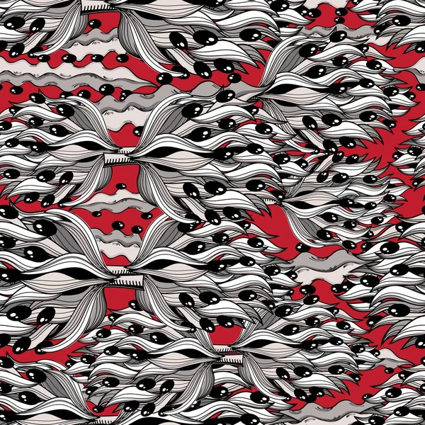 抽象的なシームレスな明るい花の波パターン — ストックベクタ