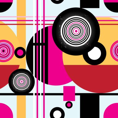 Geometrik dairesel üçgen tasarım elementlerinin kusursuz grafik deseni