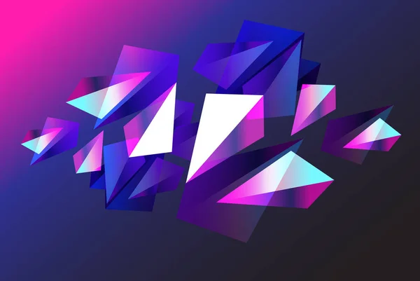 Fond Vectoriel Abstrait Avec Des Objets Géométriques Des Formes Fantastiques — Image vectorielle