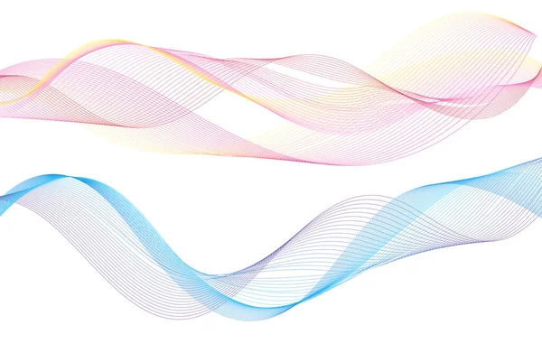 Vektorillustration Mit Grafischen Linearen Wellen Und Strichen — Stockvektor