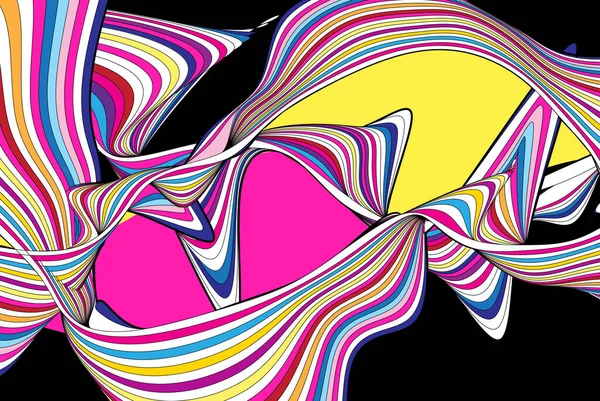 Різнокольорові Векторні Смугасті Хвилі Різних Фоні — стоковий вектор