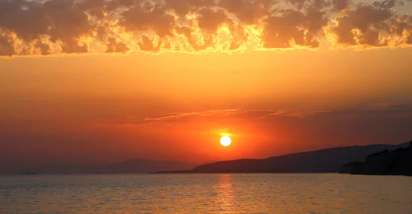 Schöne Aufnahme Der Meereslandschaft Abend Bei Sonnenuntergang — Stockfoto