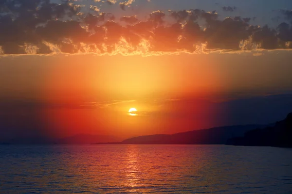 Beautiful photo of the sea landscape in the evening at sunset