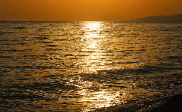 Schöne Foto Hintergrund Der Meereswellen Bei Sonnenuntergang Sommer — Stockfoto