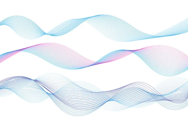 Beyaz zemin üzerinde izole edilmiş vektör mavi dalga çizgileri. Web sayfaları ve siteler için tasarım.