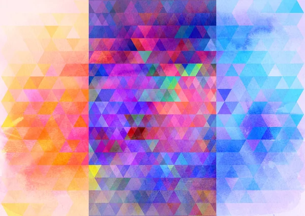 Abstrakter Retro Aquarell Hintergrund Mit Geometrischen Objekten — Stockfoto