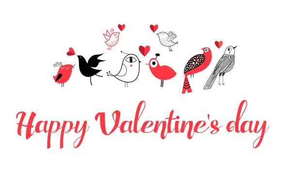 Greeting Vector Background Love Birds White Background Valentine Day Card — Stock Vector