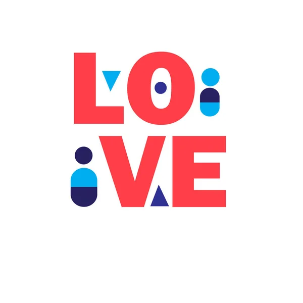 节日矢量背景字体爱 情人节的贺卡和海报 — 图库矢量图片