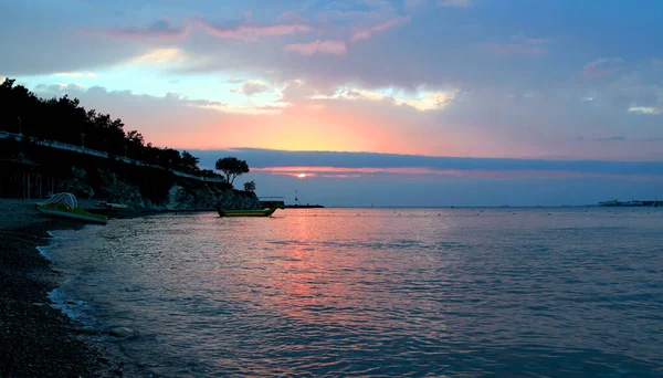 Фото Красивого Морського Пейзажу Заході Сонця Фотографії Місця Відпочинку Або — стокове фото