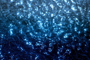 Denizin güzel şeffaf sularının makro fotoğrafı.