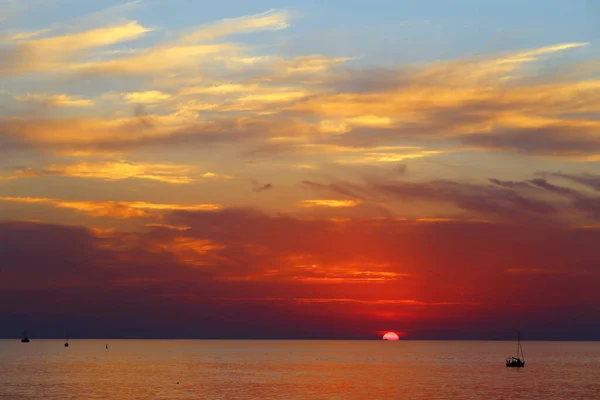 Schöne Aufnahme Der Meereslandschaft Abend Bei Sonnenuntergang — Stockfoto