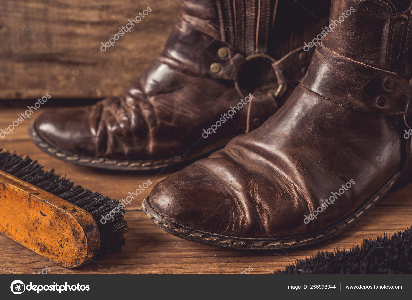 old fashioned leather boots