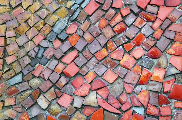 Detalj Vacker Gammal Sönderfallande Abstrakt Keramiska Mosaik Byggnaden Dekoration Dekorativa — Stockfoto