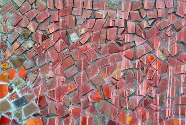 Detalj Vacker Gammal Sönderfallande Abstrakt Keramiska Mosaik Byggnaden Dekoration Dekorativa — Stockfoto