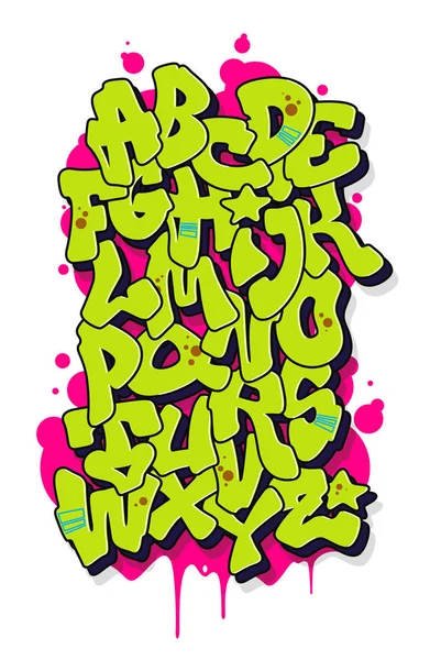 Graffiti Comic Alphabet Vector Font — Stock Vector