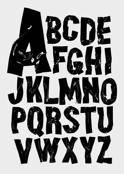 黑色粗体苏格兰胶带字母表。矢量字体 — 图库矢量图片
