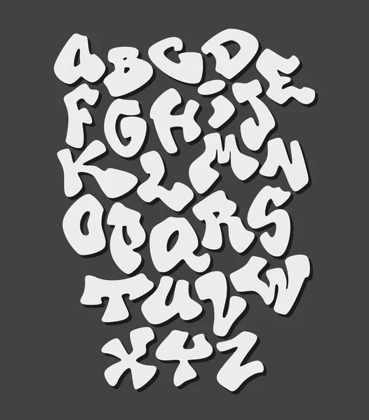 Graffiti Hand Lettering Alphabet Vector Font — Stock Vector
