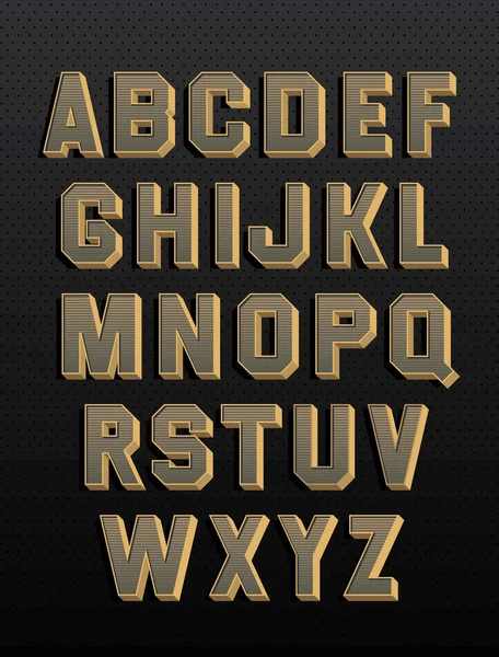 Retro Alphabet Shadows Vintage Style Vector Font — Stock Vector